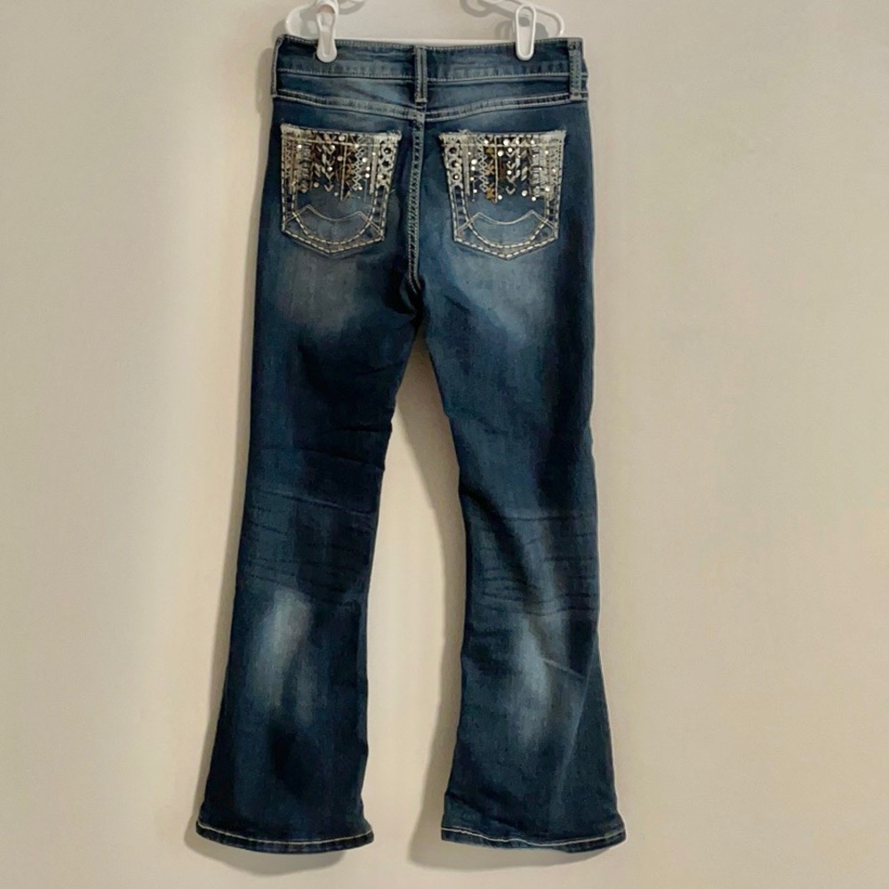 26” Rock denim jeans (age 14 tag) rhinestone capri